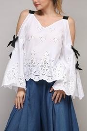  Cold-shoulder Eyelet Top