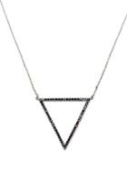  Triangular Rhodium Necklace