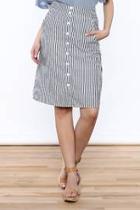  Button Stripe Skirt