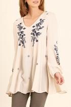  Pale-pink Embroidered Tunic
