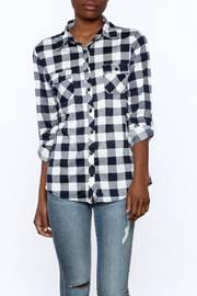  Checkered Button Top