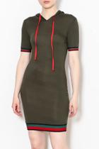  Stripe Hoodie Dress