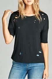  Distressed Scoop Tee