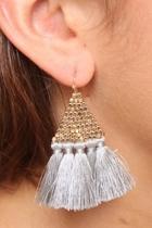 Accented Tassel Earrings