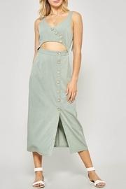  Sage Button-down Midi-dress