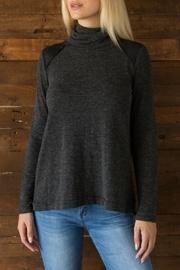  Faux Leather Shoulder Top