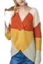  Colorblock Twist Sweater