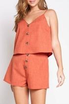  Linen Button Top