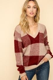  Plaid V Neck Sweater
