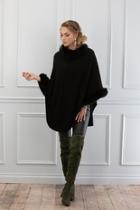  Fox Trimmed Poncho