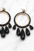  Black Beaded Chandelier Earrings