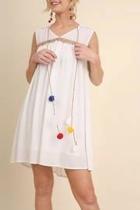  White Pompom Dress