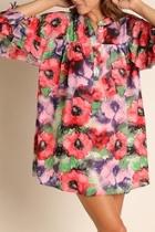  Cherry-mix Floral-print Dress