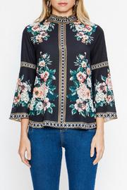  Floral High Neck Top