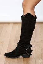  Black Buckle Boots