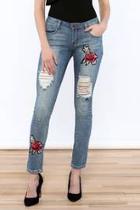 Floral Ripped Jeans