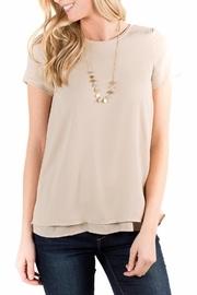  Beige Button Back Blouse