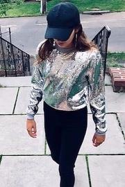  Michael Kors Collection Pearl Grey Sequin Sweater