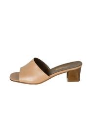  Beige Block-heel Slide
