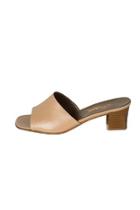  Beige Block-heel Slide