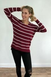  Burgundy Striped Pullover