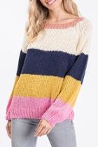  Rainbow Color-block Sweater