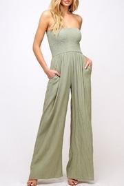  Smocked Strapless Jumpsuit