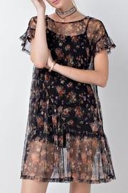  Mesh Ruffled Tunic