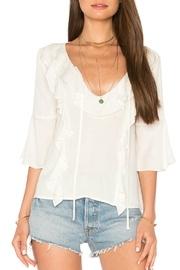  Ruffled V Neck Top