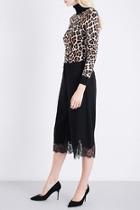  Lace-hem Crepe Culottes