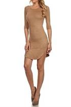 Suede Bodycon Dress