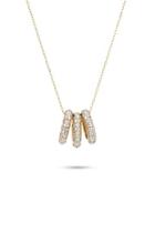  3-diamond Striped-beads Necklace