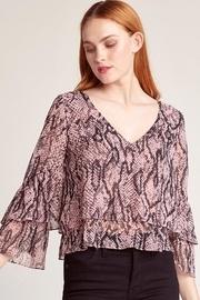  Snakeprint Ruffle Top