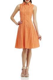  Coral Eyelet Flare Dress
