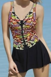 Geometric Skirted Swimsuit