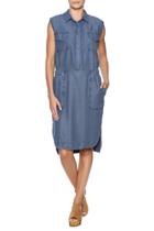  Chambray Button Dress