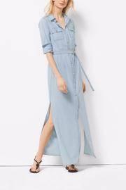  Chambray Maxi Shirt Dress