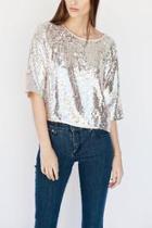  Silver Sequin Top
