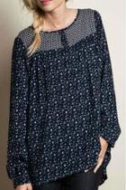  Navy Floral Tunic