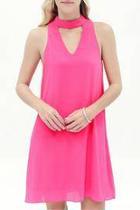  Hot Pink Collar Dress