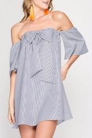  Strapless Bow Front Dress