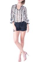  Alice Printed Blouse With Lace Detail