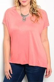 Coral Plus-sized Top