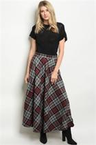  Long Plaid Skirt