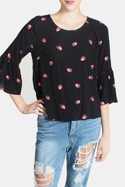  Berry Flutter Sleeves Blouse