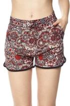  Red Abstract Shorts