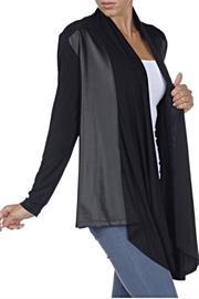  Open Leather Cardigan
