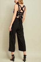  Lace-up Back Jumpsuit