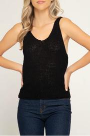  Sleeveless Knit Sweater Top