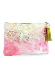  Blush Watercolor Large Tassel Pouch